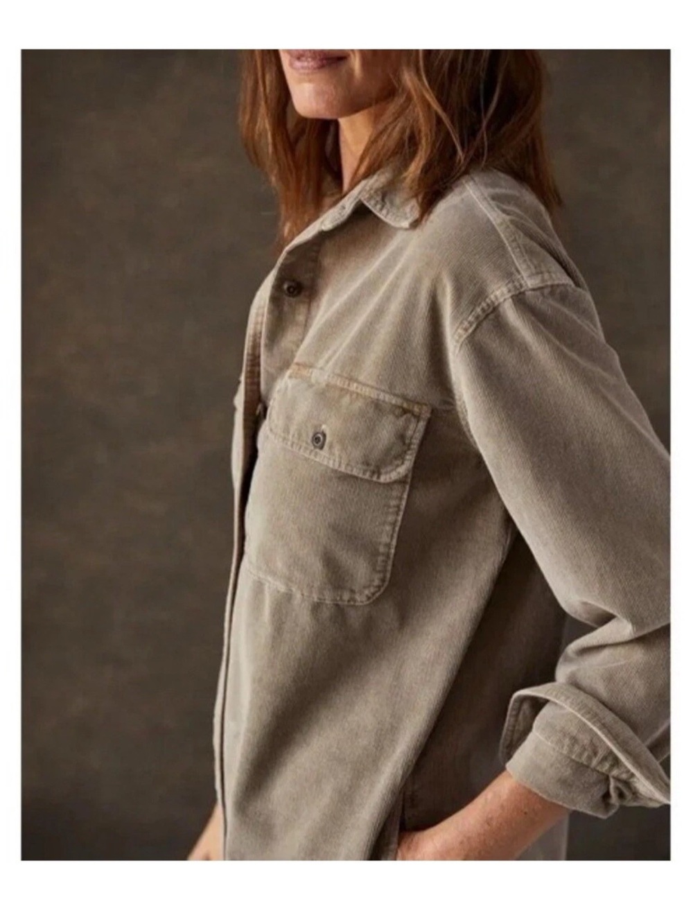 outerknown • blanket corduroy shirt dress organic cotton tan